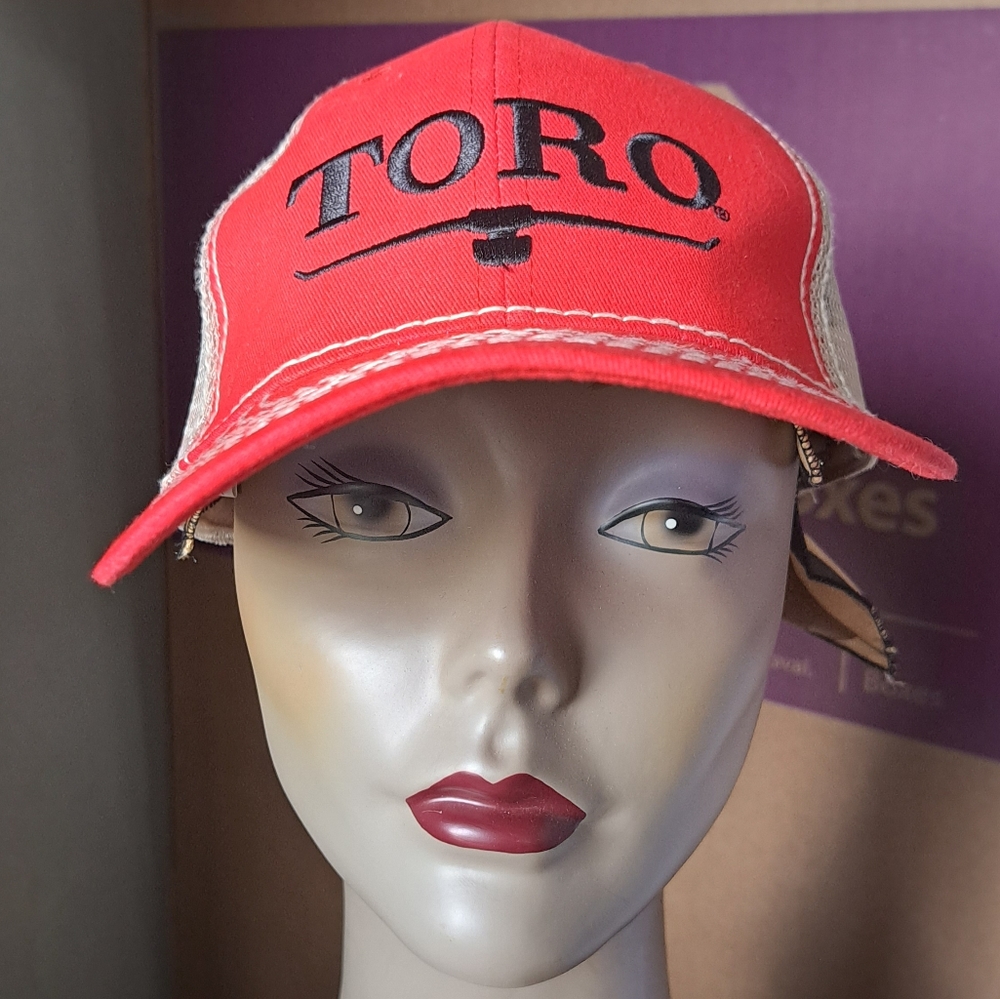 Red and Tan Mesh Snap Back TORO Cap